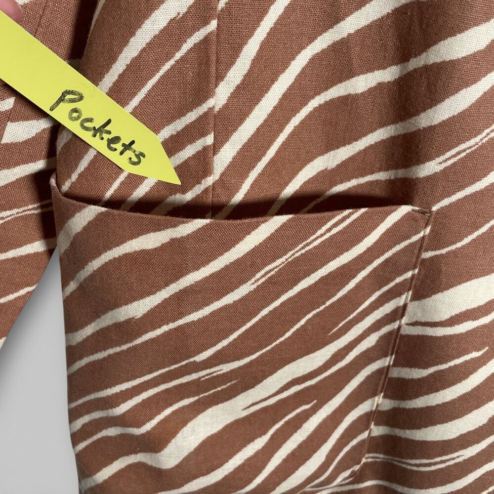 🦜 A New Day Blazer Linen Blend MEDIUM Pockets Single Button - Picture 6 of 9